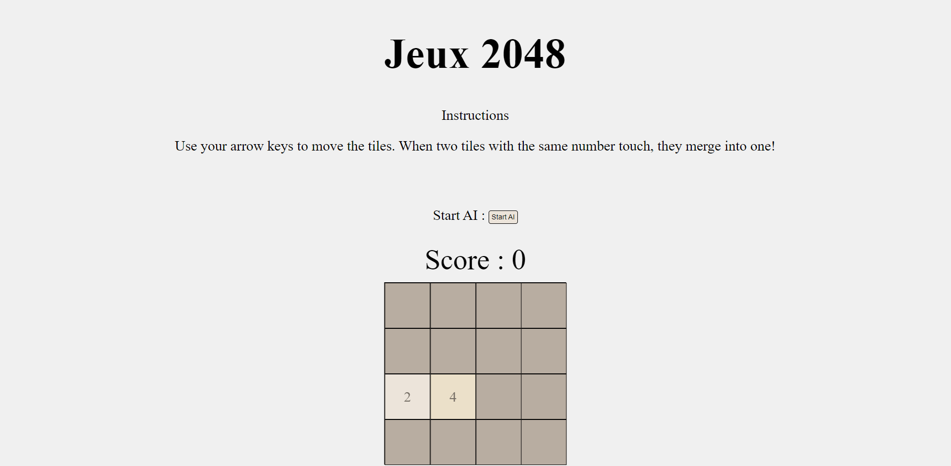 2048 game in JS